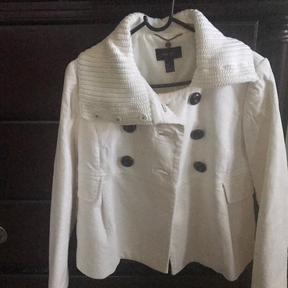 Winter white shirt pea coat